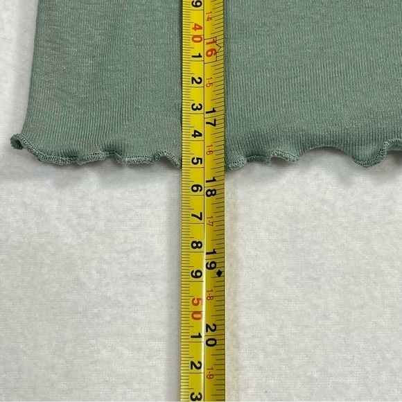 REBELLIOUS ONE Mushroom Groovy Y2K Juniors Crewneck Lettuce Hem Baby Tee Size XS - Picture 9 of 10